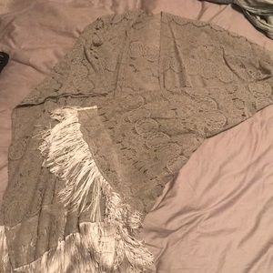 Maurice’s Grey/Silver Vintage Lace shawl -one size